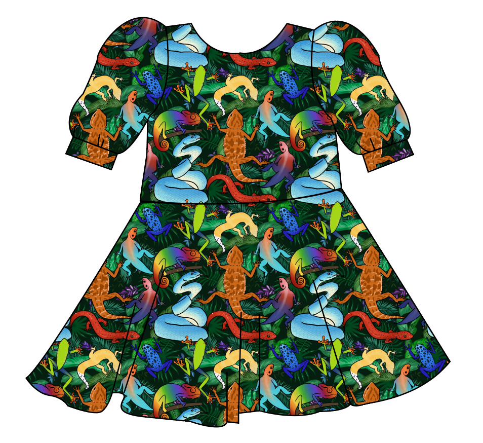 Rainbow Reptiles Prairie Dress