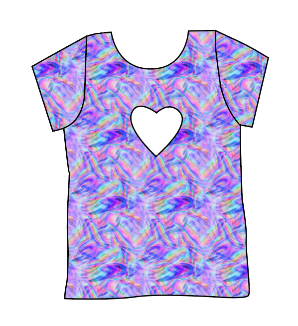 Rainbow Holo Marker Cambria Heart Back Tee