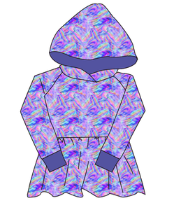 Rainbow Holo Marker Peplum Hoodie (or Crewneck)