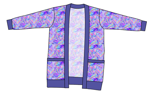 Rainbow Holo Marker Kids Grandpa Cardigan