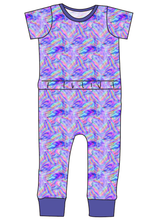 Load image into Gallery viewer, Rainbow Holo Marker Bennett Pants and Shorts Length T-Shirt Romper