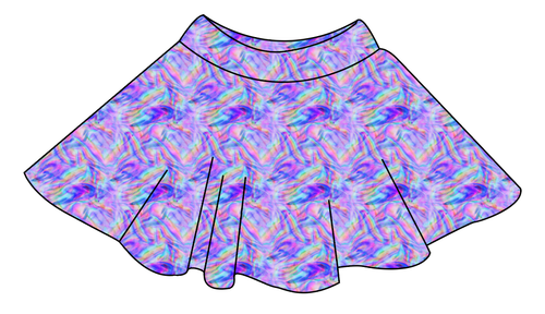 Rainbow Holo Marker Ladies' Circle Skirt