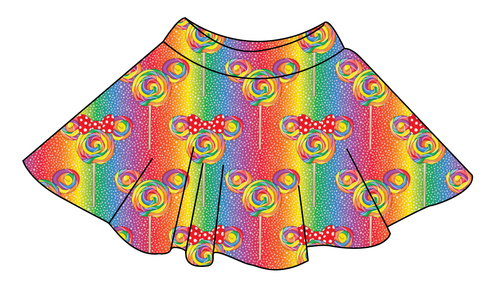 Rainbow Lollipops Ladies' Circle Skirt