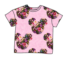 Load image into Gallery viewer, Floral Mouse Ears Oversized Tee