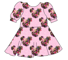Load image into Gallery viewer, Floral Mouse Ears Prairie Dress