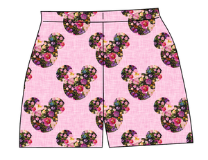 Floral Mouse Ears Ladies' Lounge Shorts