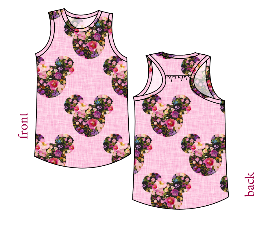 Floral Mouse Ears Summer Tank