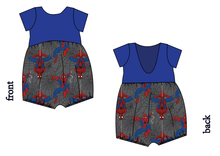 Load image into Gallery viewer, Spectacular Spidey Low Back Romper and Bubble Romper