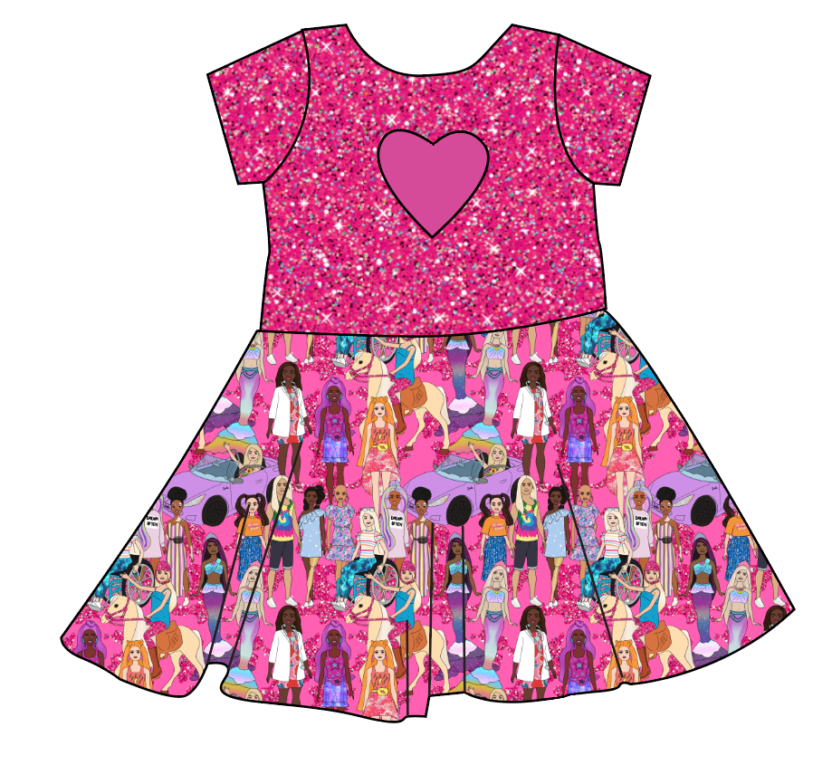 Girls Can Do Anything Molly Heart Back Twirly Dress