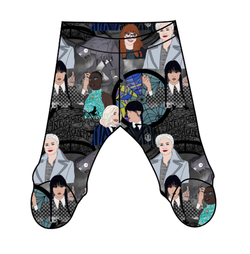 Nevermore Academy Newborn Footed Pants