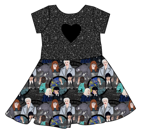 Nevermore Academy Molly Heart Back Twirly Dress