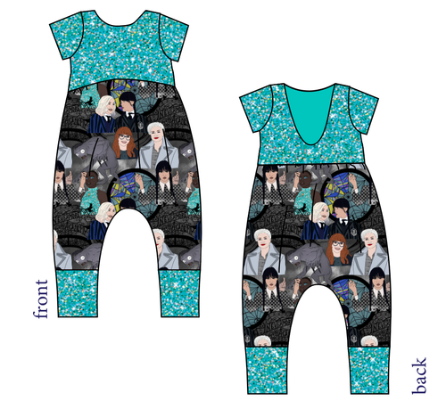 Nevermore Academy Low Back Romper and Bubble Romper