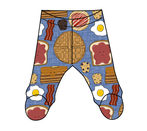 Breakfast Buddies Newborn Footed Pants