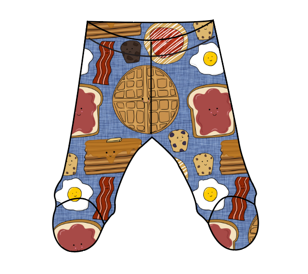Breakfast Buddies Newborn Footed Pants