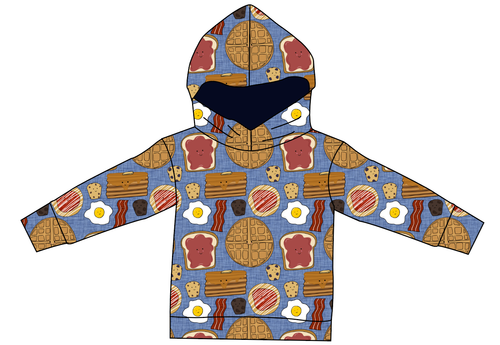 Breakfast Buddies Ladies Oversized Hoodie