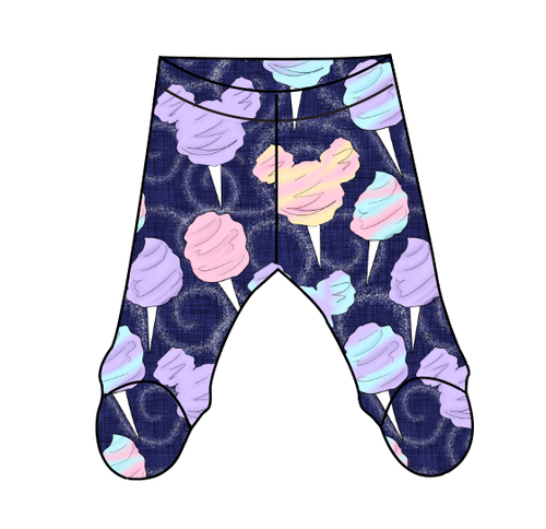 Candy Floss Newborn Footed Pants