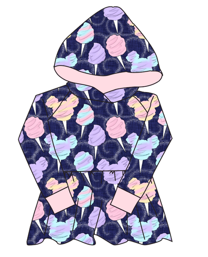 Candy Floss Peplum Hoodie (or Crewneck)