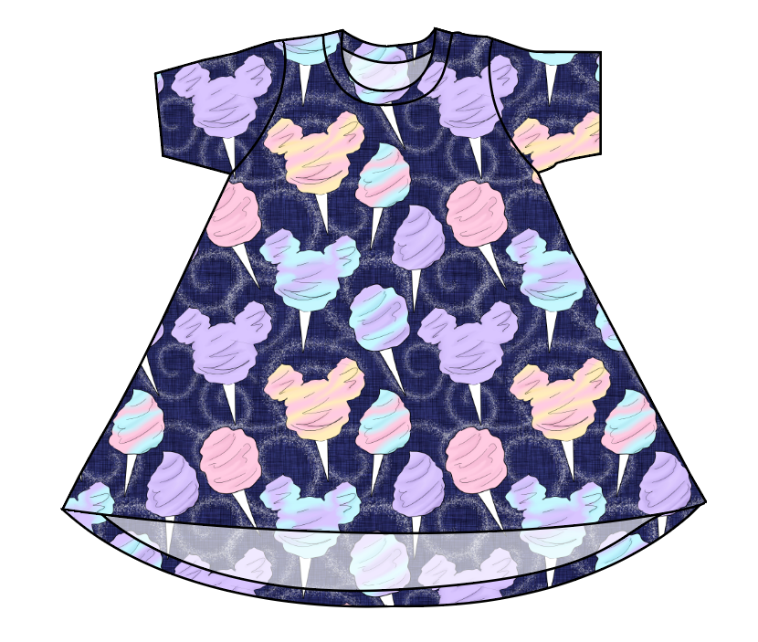 Candy Floss Basic T-Shirt Dress