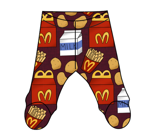 Happy Snacks Newborn Footed Pants