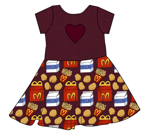 Happy Snacks Molly Heart Back Twirly Dress