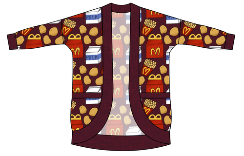 Happy Snacks Ladies' Cocoon Cardigan