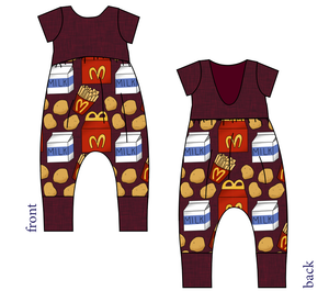 Happy Snacks Low Back Romper and Bubble Romper