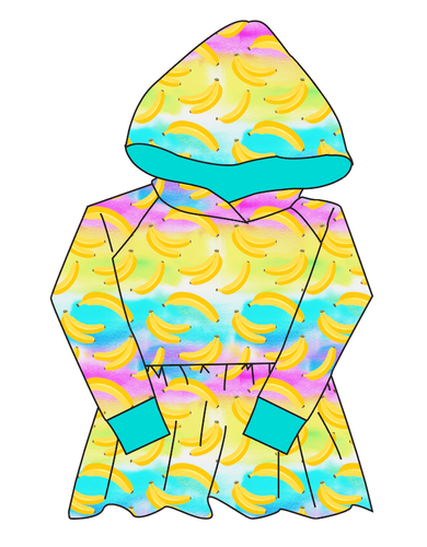 Neon Bananas Peplum Hoodie (or Crewneck)