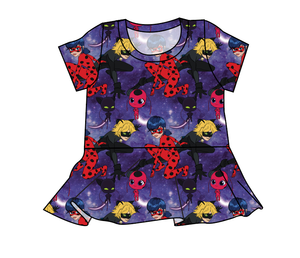 Ladybug and Cat Noir Peplum Top