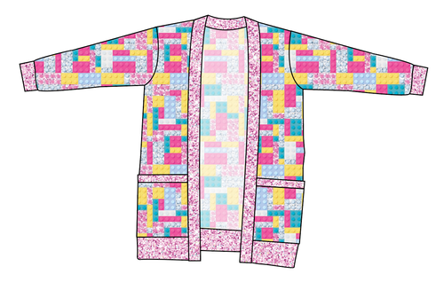 Cupcake Blocks Kids Grandpa Cardigan