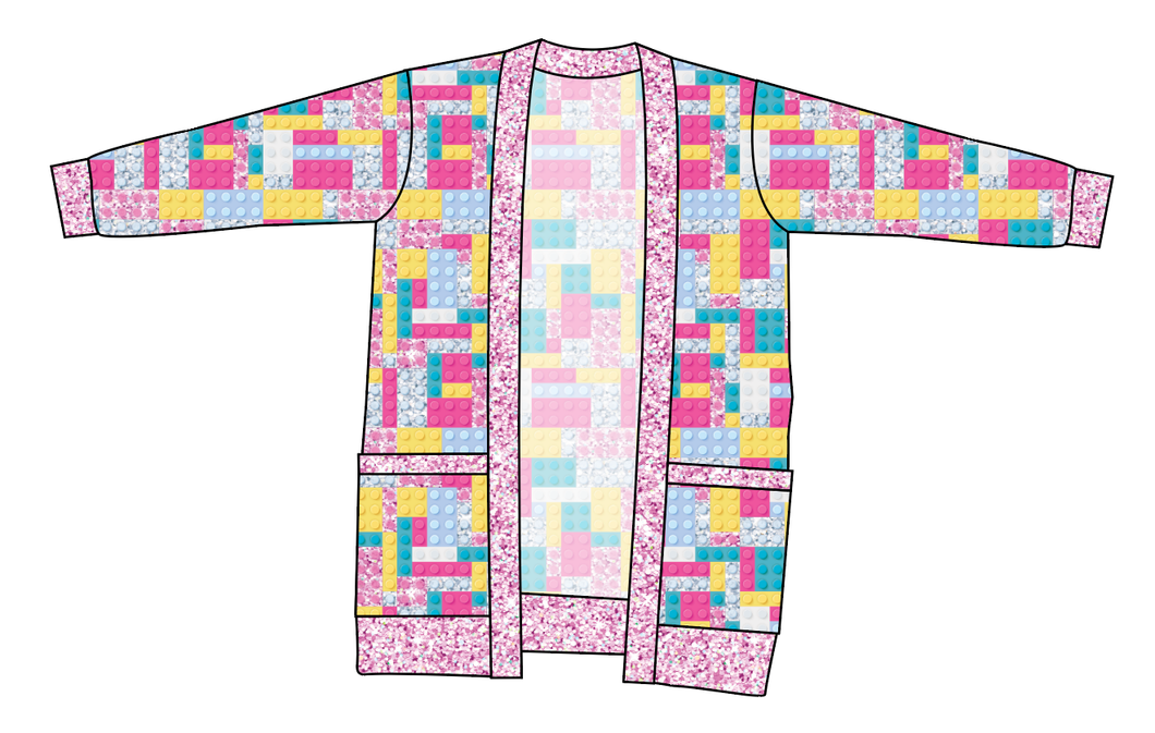 Cupcake Blocks Ladies' Grandpa Cardigan