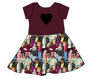 Planet Express Molly Heart Back Twirly Dress