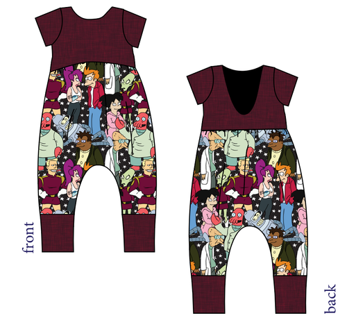 Planet Express Low Back Romper and Bubble Romper