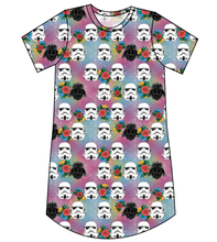 Load image into Gallery viewer, Floral Space Troopers Ladies&#39; T-Shirt Dress
