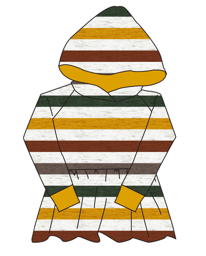 Fall Stripes Peplum Hoodie (or Crewneck)