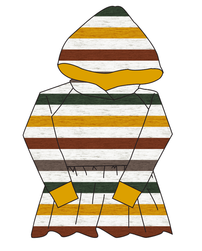 Fall Stripes Peplum Hoodie (or Crewneck)