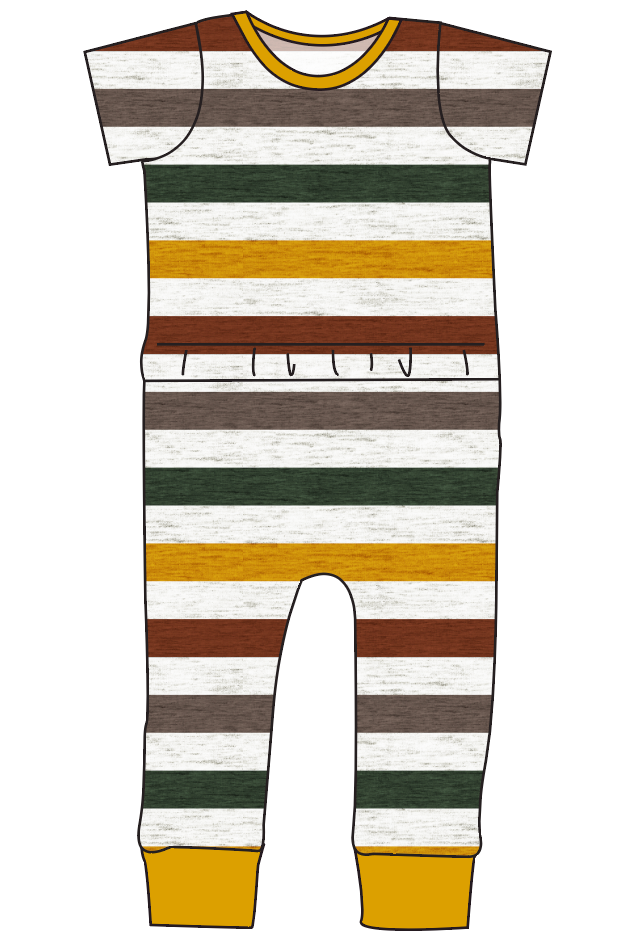 Fall Stripes Bennett Pants and Shorts Length T-Shirt Romper