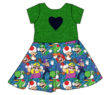 Load image into Gallery viewer, Bros and Foes Molly Heart Back Twirly Dress
