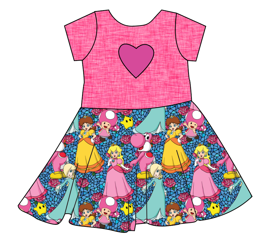 Royal Toadstools Molly Heart Back Twirly Dress