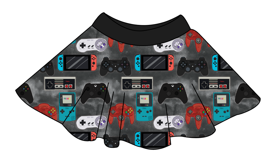 Game Controllers Circle Skirt