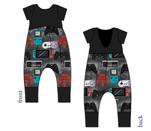 Load image into Gallery viewer, Game Controllers Low Back Romper and Bubble Romper