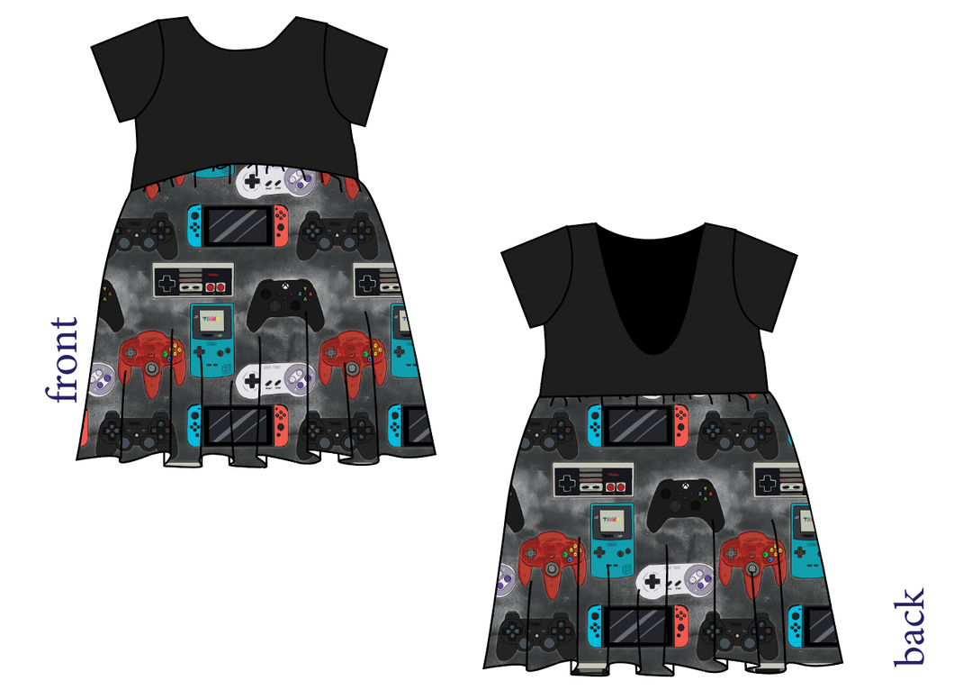 Game Controllers Low Back Dress