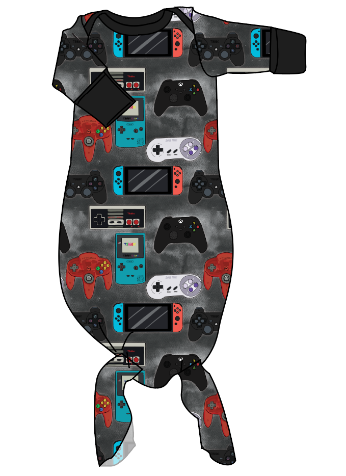 Game Controllers Newborn Knotted Gown