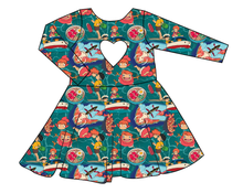 Load image into Gallery viewer, Cliff By The Sea Molly Heart Back Twirly Dress