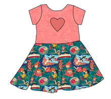 Load image into Gallery viewer, Cliff By The Sea Molly Heart Back Twirly Dress