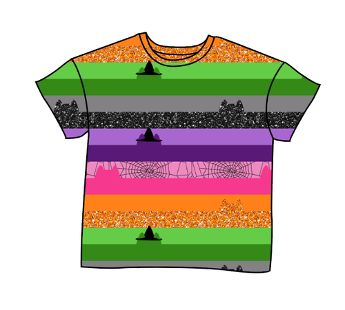 Spooky Meow Stripes Oversized Tee