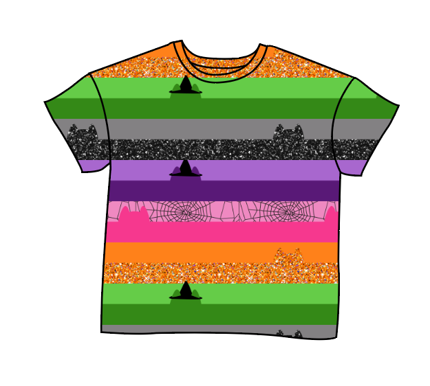 Spooky Meow Stripes Oversized Tee