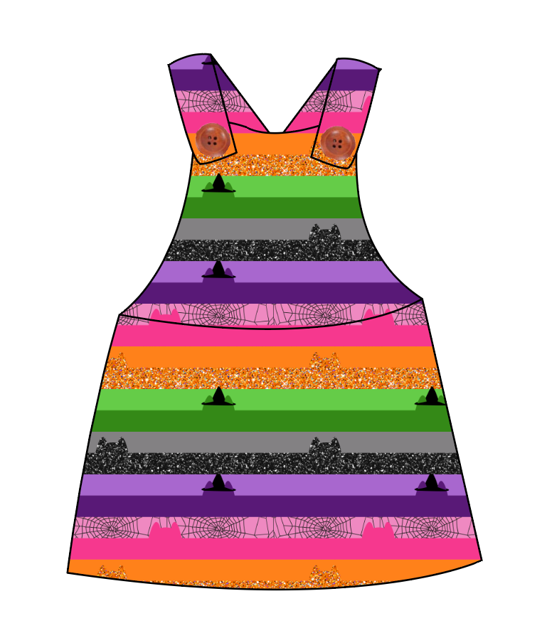 Spooky Meow Stripes Skirt-Alls