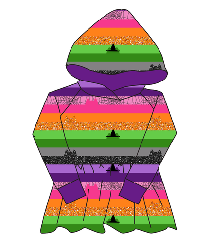 Spooky Meow Stripes Peplum Hoodie (or Crewneck)