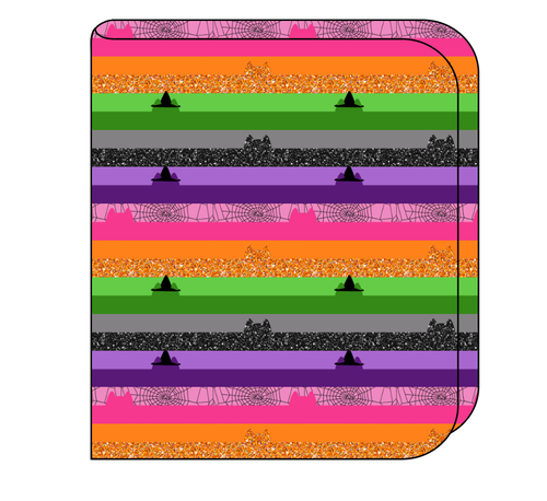 Spooky Meow Stripes Swaddle Blanket