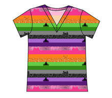 Load image into Gallery viewer, Spooky Meow Stripes Ladies&#39; Slouchy V-Neck Tee